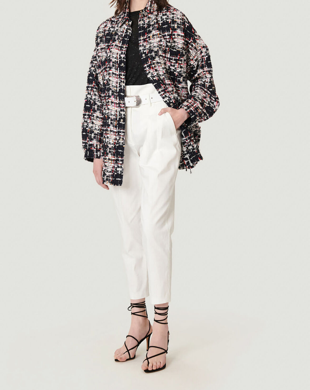 FERRY MULTICOLOR TWEED KNIT OVERSHIRT image number null